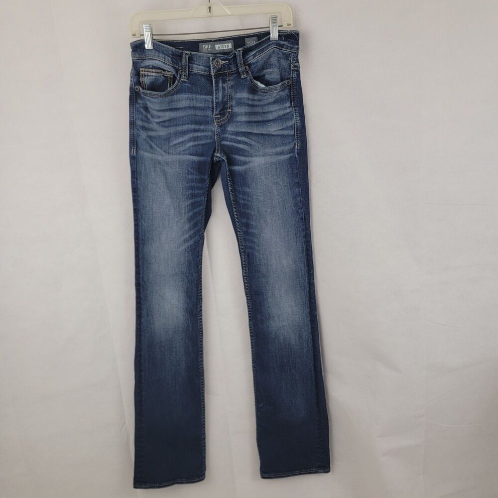 BKE Mens AIDEN Boot Cut Jeans Sz 29XL Denim Blue Bootleg Stretch Cowboy Work